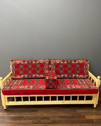 Ensemble salon traditionnel " style perse rouge " Sedirhan