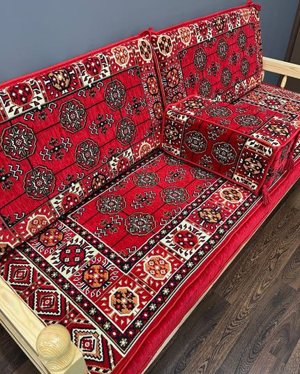 Ensemble salon traditionnel " style perse rouge " Sedirhan