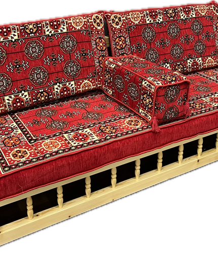 Ensemble salon traditionnel " style perse rouge " Sedirhan