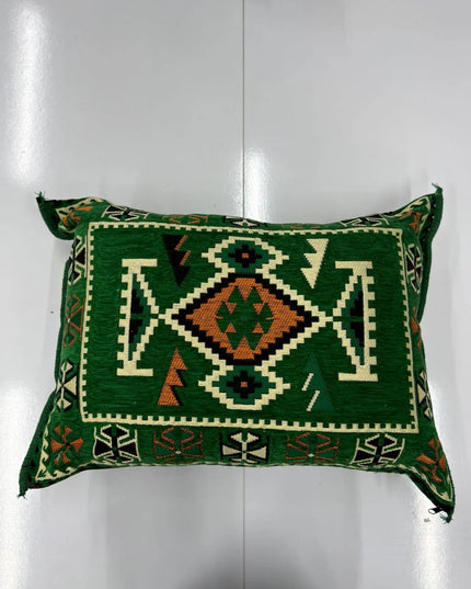 Coussin de sol Kilim Anadolu vert émeraude Sedirhan