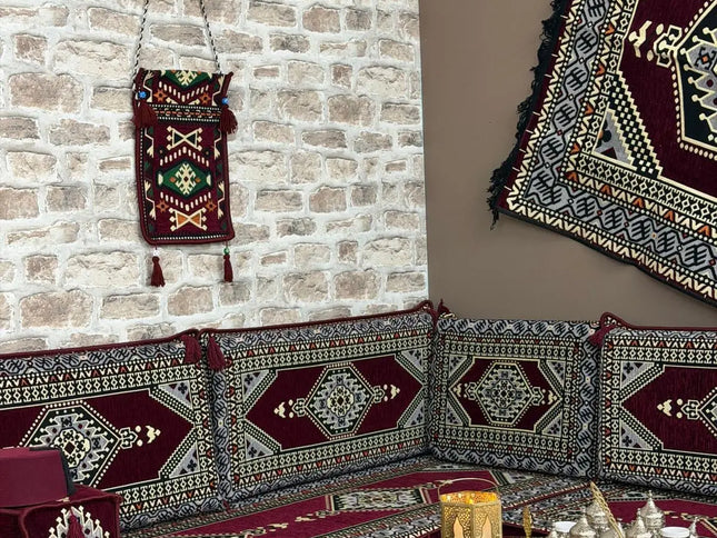 Pack L Oriental bordeaux salon traditionnel Sedirhan