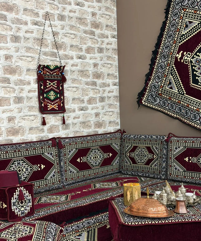 Pack L Oriental bordeaux salon traditionnel Sedirhan