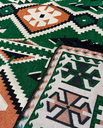 Tapis Kilim Anadolu vert émeraude 170x240 cm Sedirhan
