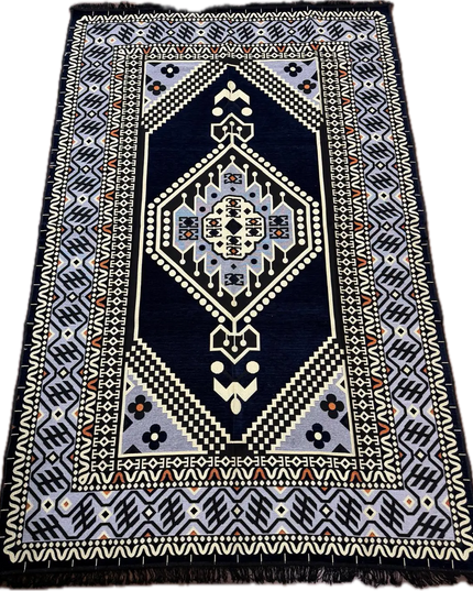 Tapis Kilim Oriental bleu nuit 200x300 cm Sedirhan