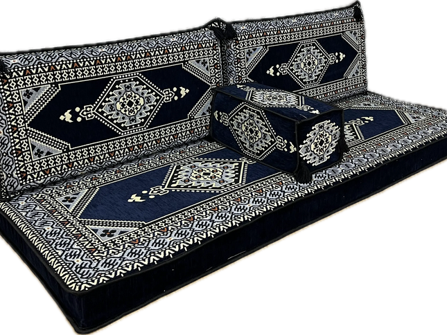 Ensemble salon traditionnel "ORIENTAL " bleu nuit Sedirhan