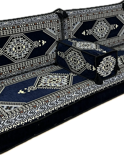 Ensemble salon traditionnel "ORIENTAL " bleu nuit