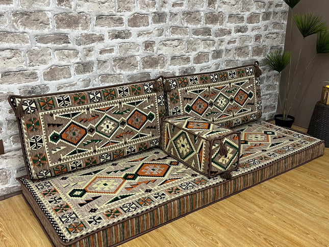 Ensemble salon traditionnel "ANADOLU beige" sark kosesi Sedirhan