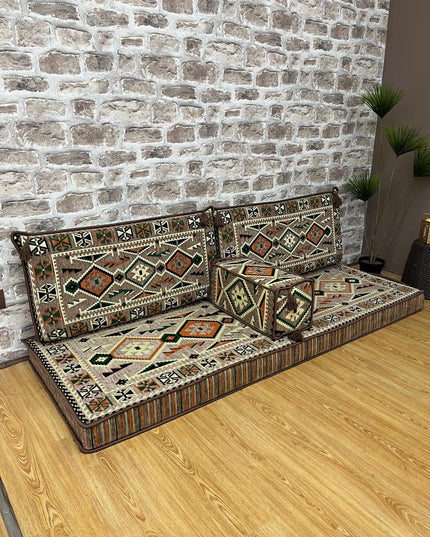 Ensemble salon traditionnel "ANADOLU beige" sark kosesi Sedirhan