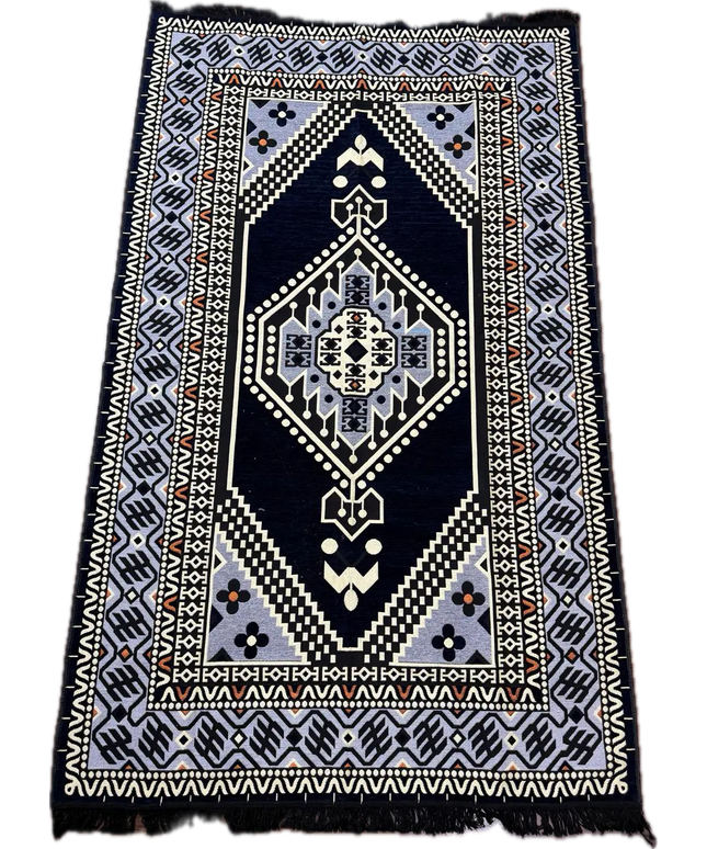 Tapis Kilim Oriental bleu nuit 170x240 cm Sedirhan