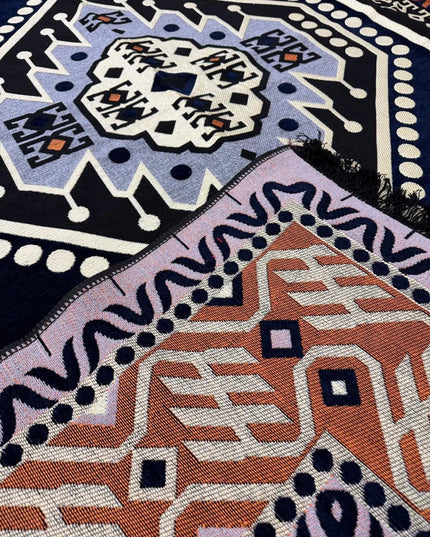 Tapis Kilim Oriental bleu nuit 170x240 cm Sedirhan