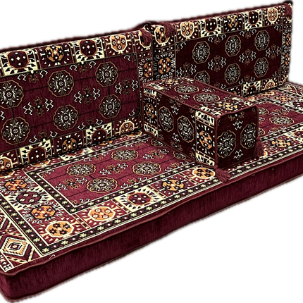 Ensemble salon traditionnel " style perse Bordeaux " Sedirhan