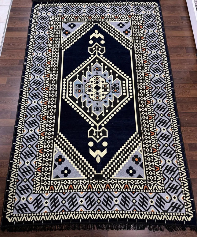 Tapis Kilim Oriental bleu nuit 170x240 cm Sedirhan