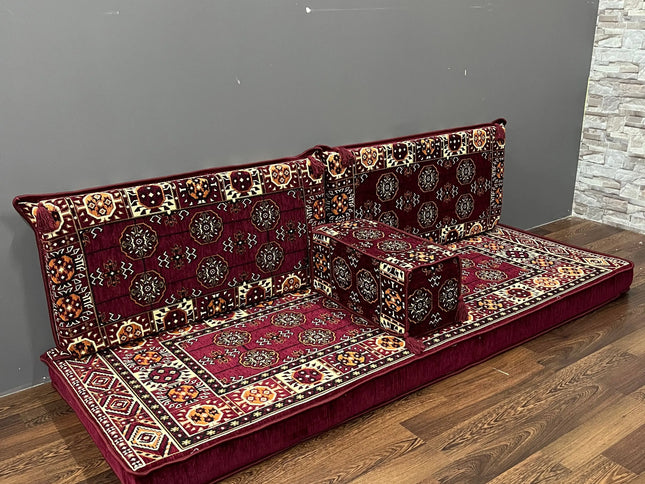 Ensemble salon traditionnel " style perse Bordeaux " Sedirhan