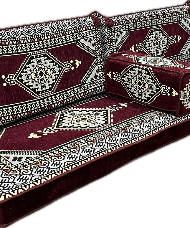 Ensemble salon traditionnel "ORIENTAL " bordeaux