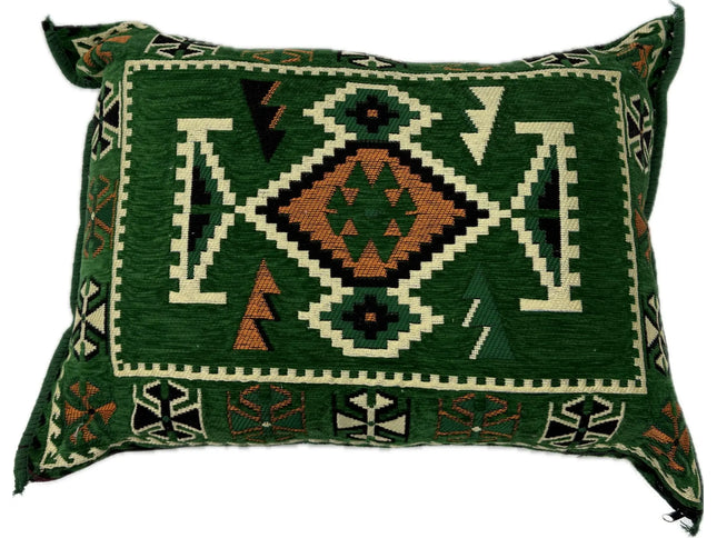 Coussin de sol Kilim Anadolu vert émeraude Sedirhan