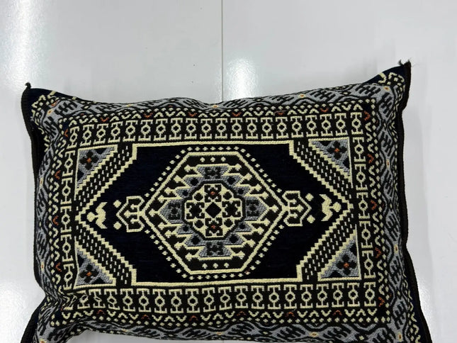 Coussin de sol Kilim oriental bleu nuit Sedirhan