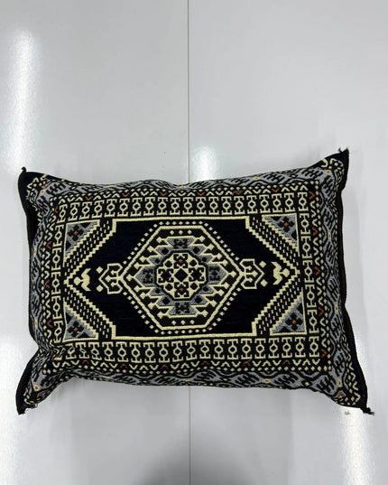 Coussin de sol Kilim oriental bleu nuit Sedirhan