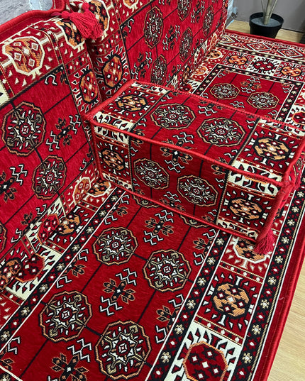 Ensemble salon traditionnel " style perse rouge "