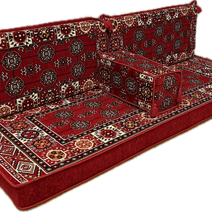 Ensemble salon traditionnel " style perse rouge " Sedirhan