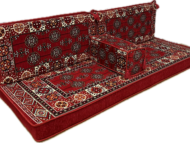Ensemble salon traditionnel " style perse rouge " Sedirhan