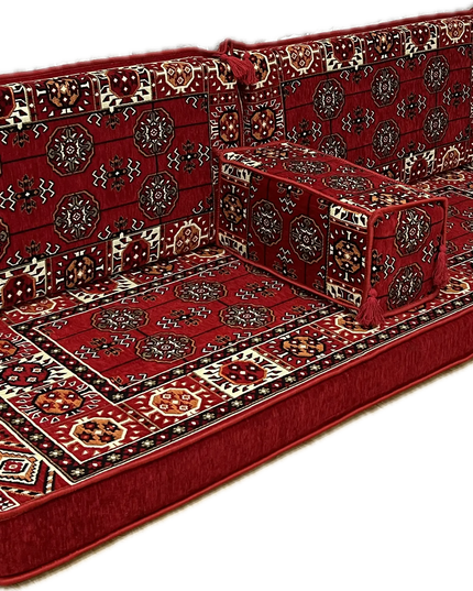 Ensemble salon traditionnel " style perse rouge "