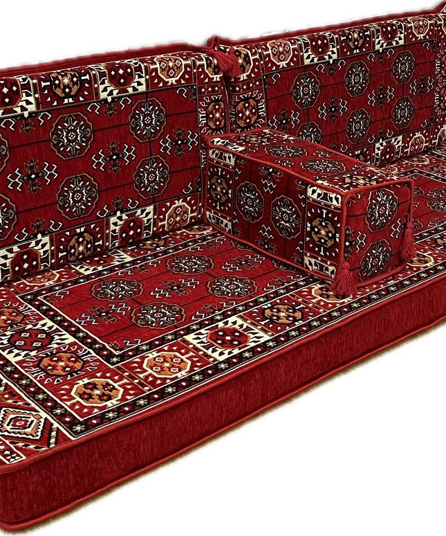 Ensemble salon traditionnel " style perse rouge "