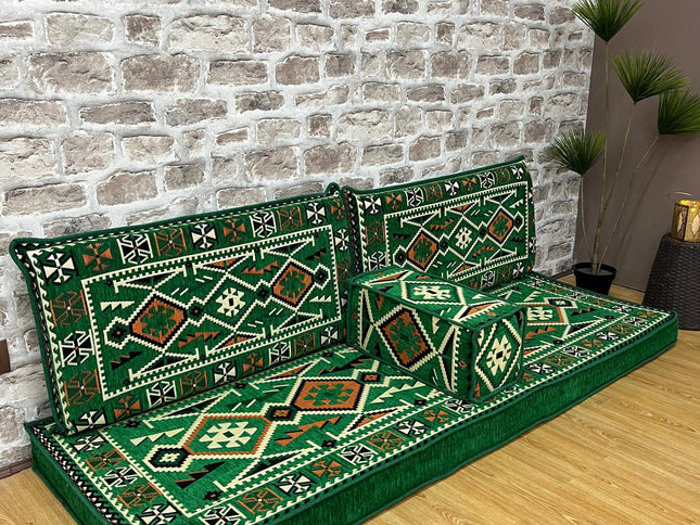 Ensemble salon traditionnel "ANADOLU vert émeraude" sark kosesi Sedirhan