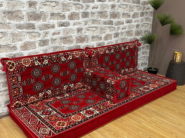 Ensemble salon traditionnel " style perse rouge " Sedirhan