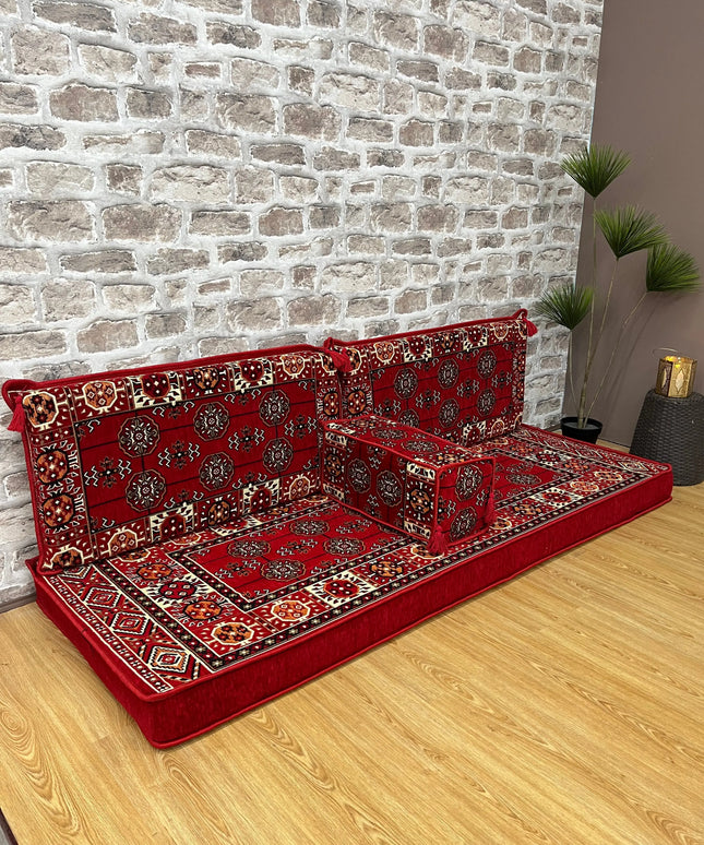 Ensemble salon traditionnel " style perse rouge "