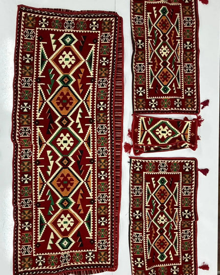 Housse salon traditionnel "ANADOLU rouge" sark kosesi (sans mousse) Sedirhan