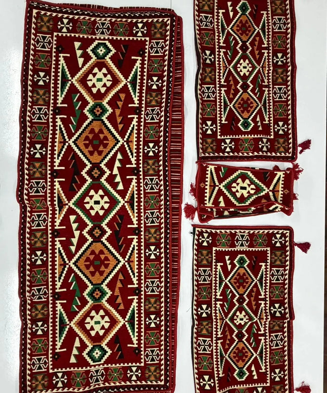 Housse salon traditionnel "ANADOLU rouge" sark kosesi (sans mousse) Sedirhan