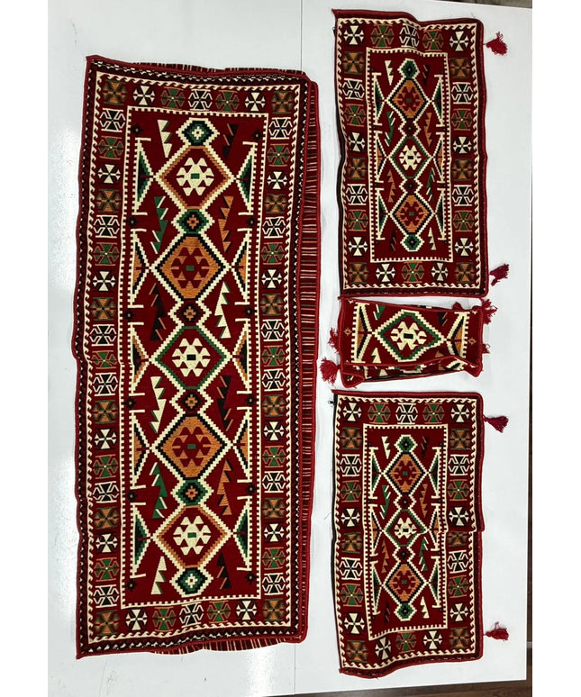 Housse salon traditionnel "ANADOLU rouge" sark kosesi (sans mousse)