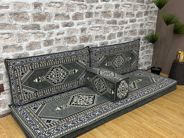 Ensemble salon traditionnel "ORIENTAL " gris Sedirhan