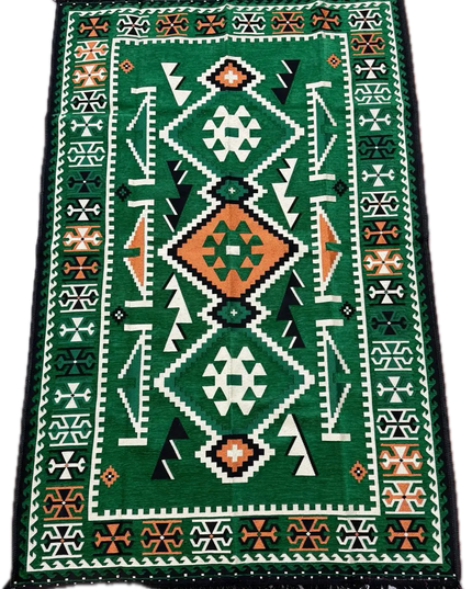 Tapis Kilim Anadolu vert émeraude 120x180 cm Sedirhan