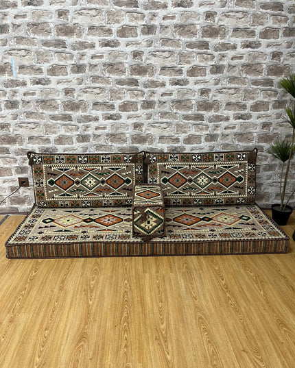 Ensemble salon traditionnel "ANADOLU beige" sark kosesi Sedirhan