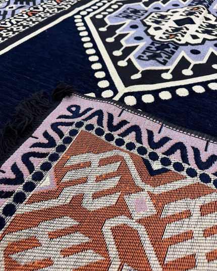 Tapis Kilim Oriental bleu nuit 200x300 cm Sedirhan