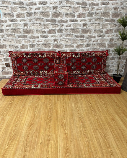 Ensemble salon traditionnel " style perse rouge "