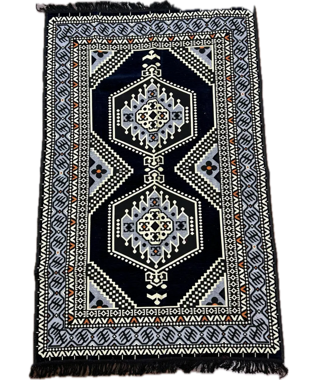 Tapis Kilim Oriental bleu nuit 120x180 cm Sedirhan