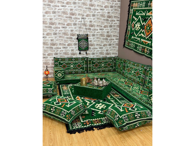 Ensemble salon traditionnel "ANADOLU vert émeraude" sark kosesi Sedirhan