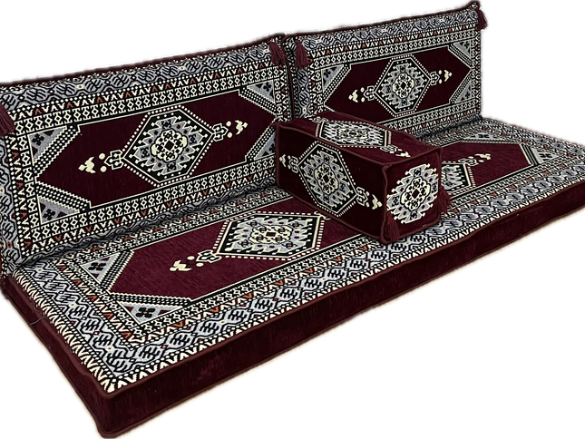 Ensemble salon traditionnel "ORIENTAL " bordeaux Sedirhan