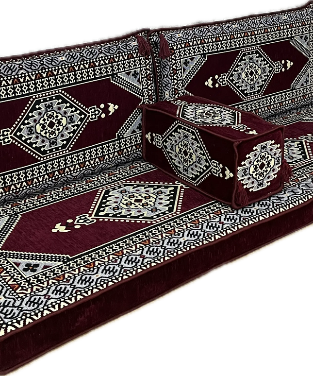 Ensemble salon traditionnel "ORIENTAL " bordeaux