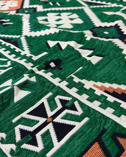 Tapis Kilim Anadolu vert émeraude 170x240 cm Sedirhan