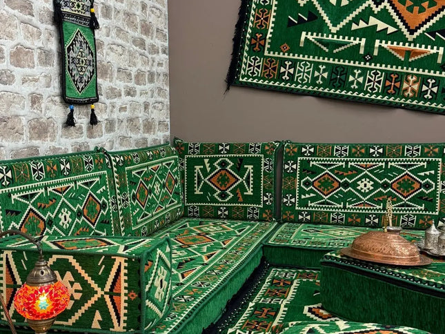 Pack L Anadolu vert émeraude salon traditionnel Sedirhan