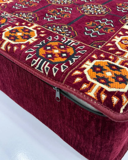 Table basse en mousse « perse bordeaux » Sedirhan