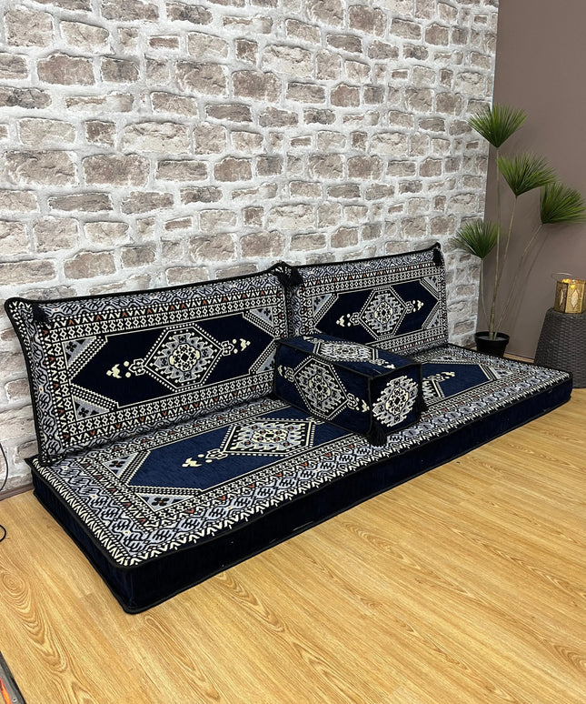 Ensemble salon traditionnel "ORIENTAL " bleu nuit