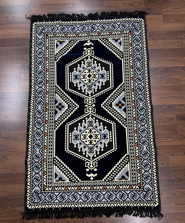 Tapis Kilim Oriental bleu nuit 120x180 cm Sedirhan