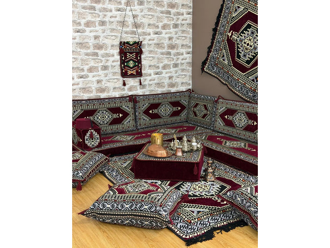 Pack L Oriental bordeaux salon traditionnel Sedirhan