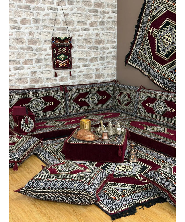 Pack L Oriental bordeaux salon traditionnel Sedirhan