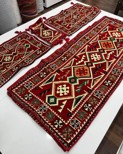 Housse salon traditionnel "ANADOLU rouge" sark kosesi (sans mousse) Sedirhan