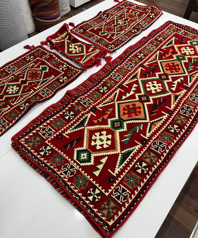 Housse salon traditionnel "ANADOLU rouge" sark kosesi (sans mousse)